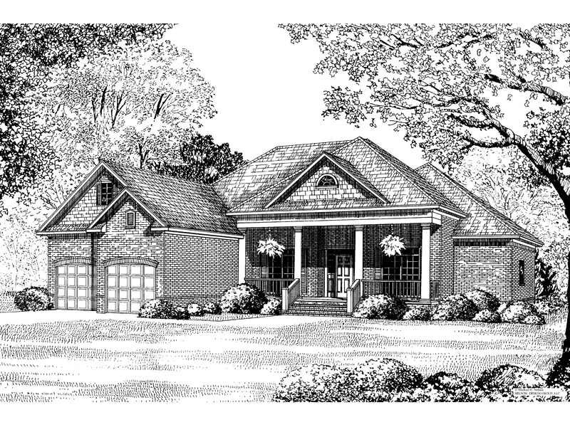 Ranch House Plan Front Image of House - Kingsmount Traditional Home 055D-0083 - Search House Plans and More