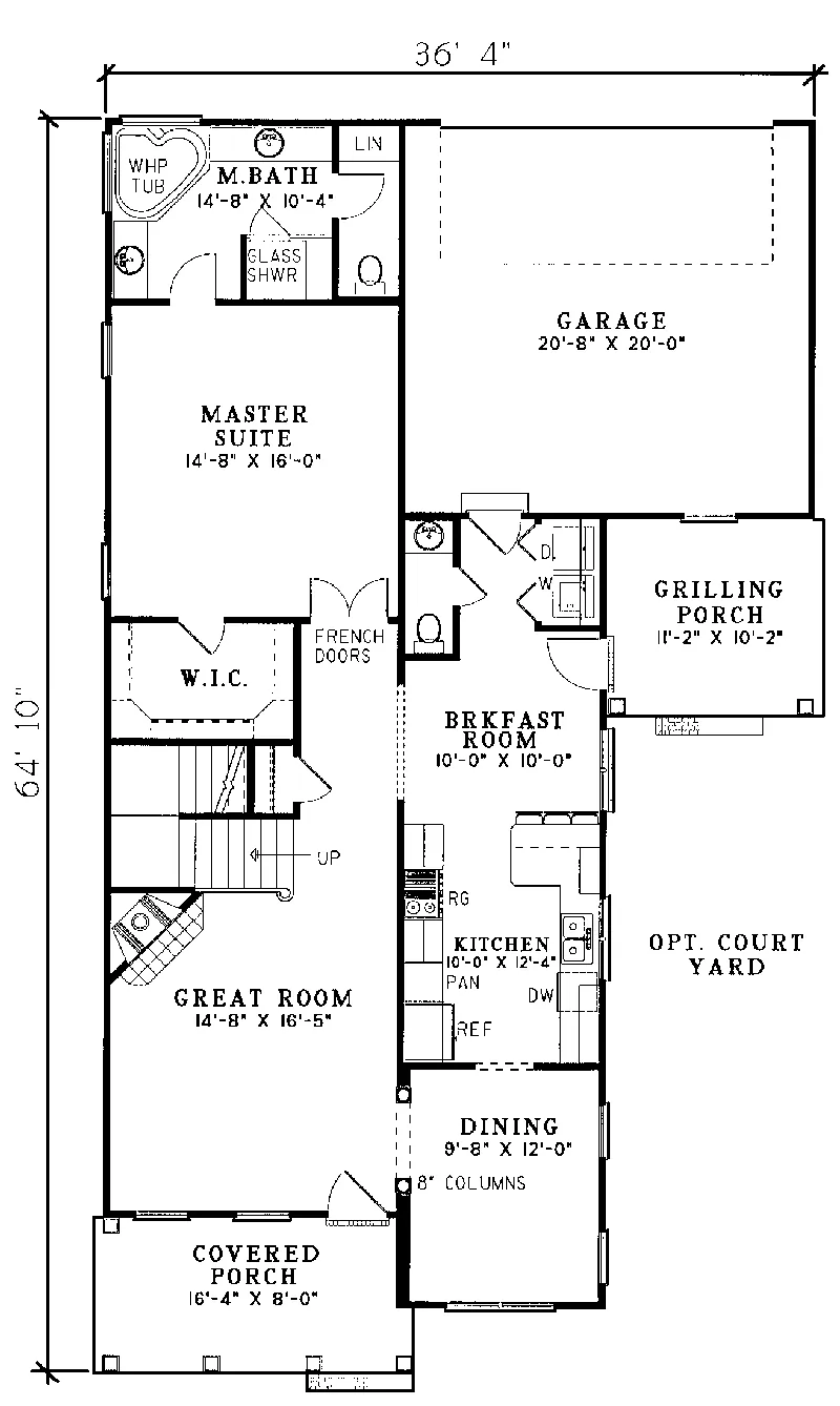 Southern Plantation House Plan First Floor - Almada Country Home 055D-0086 - Search House Plans and More