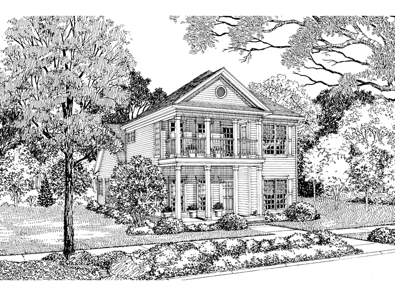 Colonial House Plan Front Image of House - Almada Country Home 055D-0086 - Search House Plans and More