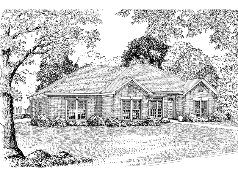 Traditional House Plan Front Image of House - Fallbrook Ranch Home 055D-0092 - Search House Plans and More