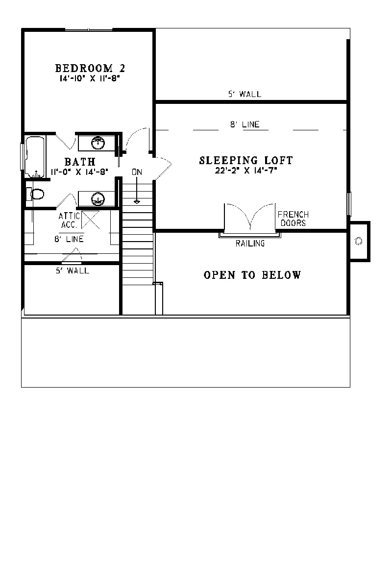 Cabin & Cottage House Plan Second Floor - Pommel Ranch Home 055D-0101 - Shop House Plans and More