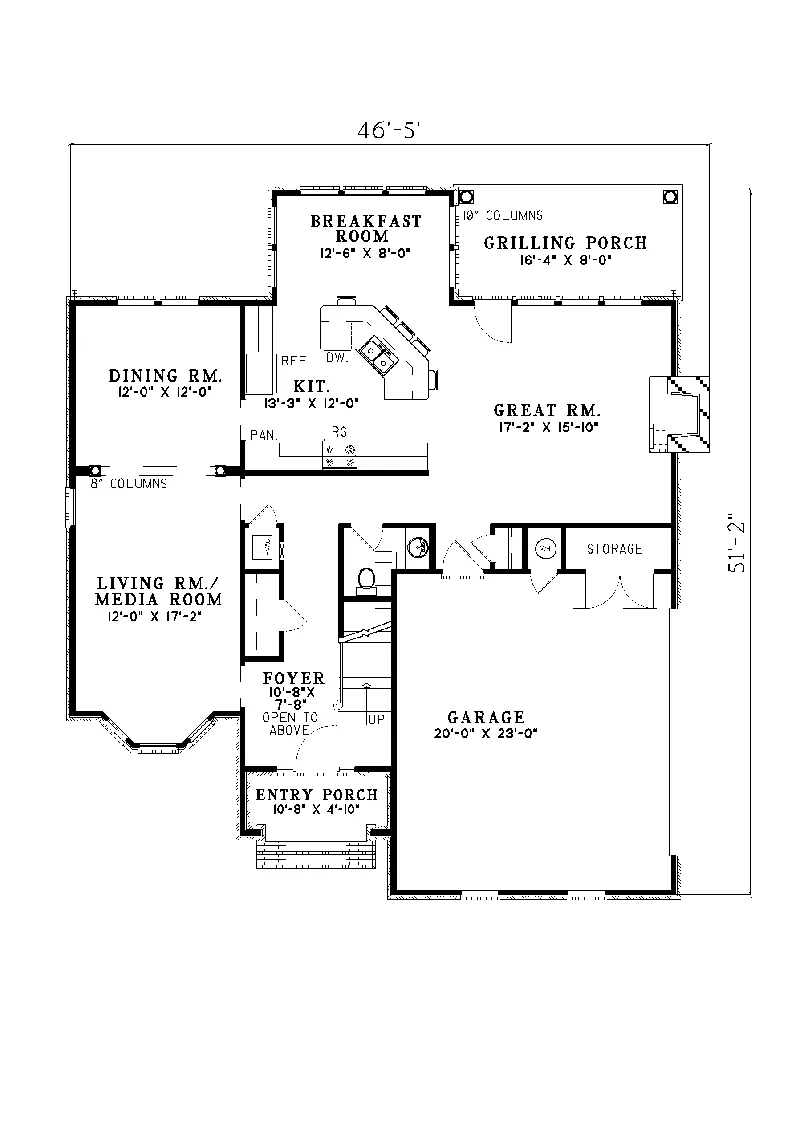 Traditional House Plan First Floor - Amber Traditional Home 055D-0111 - Search House Plans and More