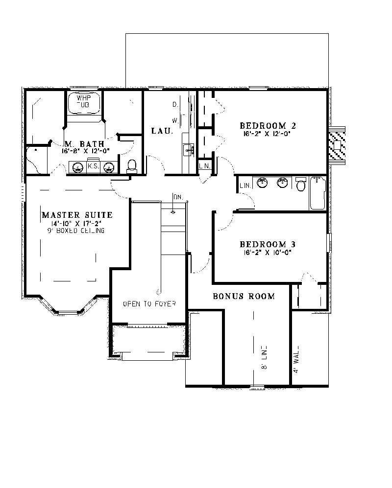 Traditional House Plan Second Floor - Amber Traditional Home 055D-0111 - Search House Plans and More