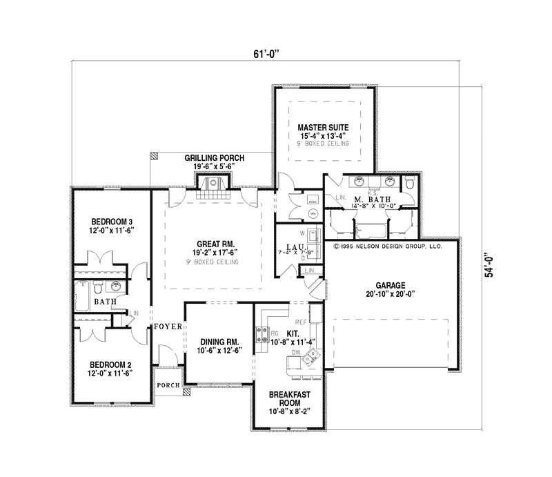 Southern House Plan First Floor - Conan Ranch Home 055D-0150 - Search House Plans and More