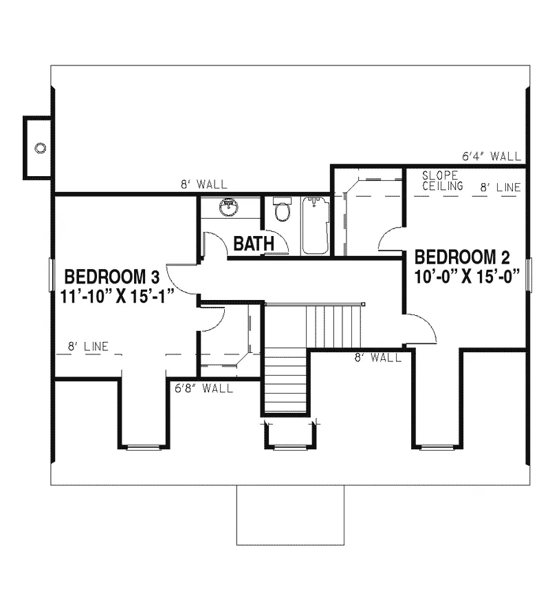 Southern House Plan Second Floor - Elbring New England Style Home 055D-0155 - Search House Plans and More