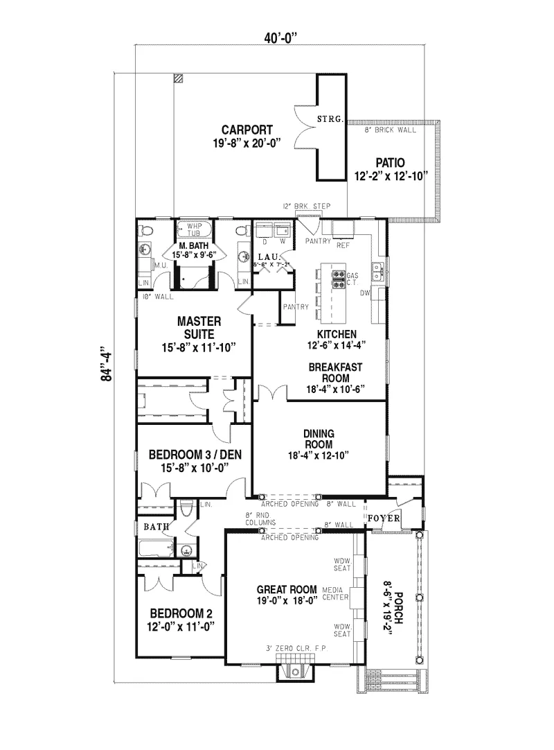 Country House Plan First Floor - Ladue Terrace Country Home 055D-0159 - Shop House Plans and More