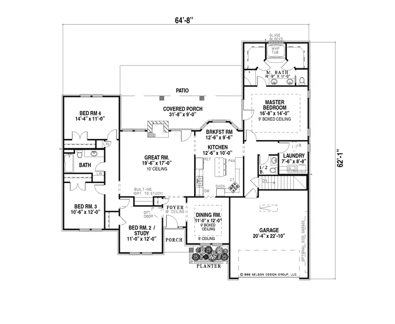 Ranch House Plan First Floor - Marshall Crossing Ranch Home 055D-0166 - Shop House Plans and More