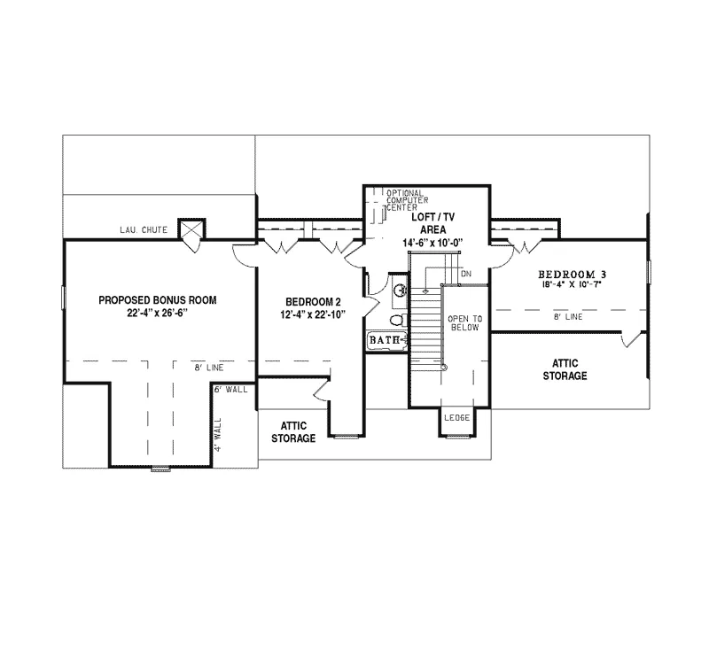 Southern House Plan Second Floor - Blake Southern Colonial Home 055D-0191 - Search House Plans and More