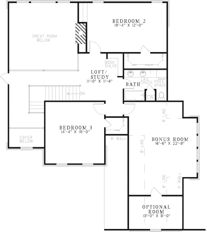 Luxury House Plan Second Floor - Denbeigh Traditional Home 055D-0202 - Search House Plans and More