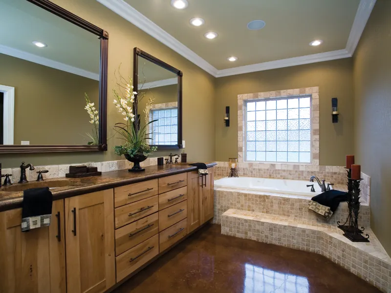 Luxury House Plan Master Bathroom Photo 01 - Denbeigh Traditional Home 055D-0202 - Search House Plans and More