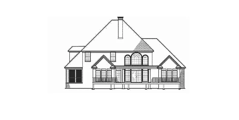 Luxury House Plan Rear Elevation - Denbeigh Traditional Home 055D-0202 - Search House Plans and More