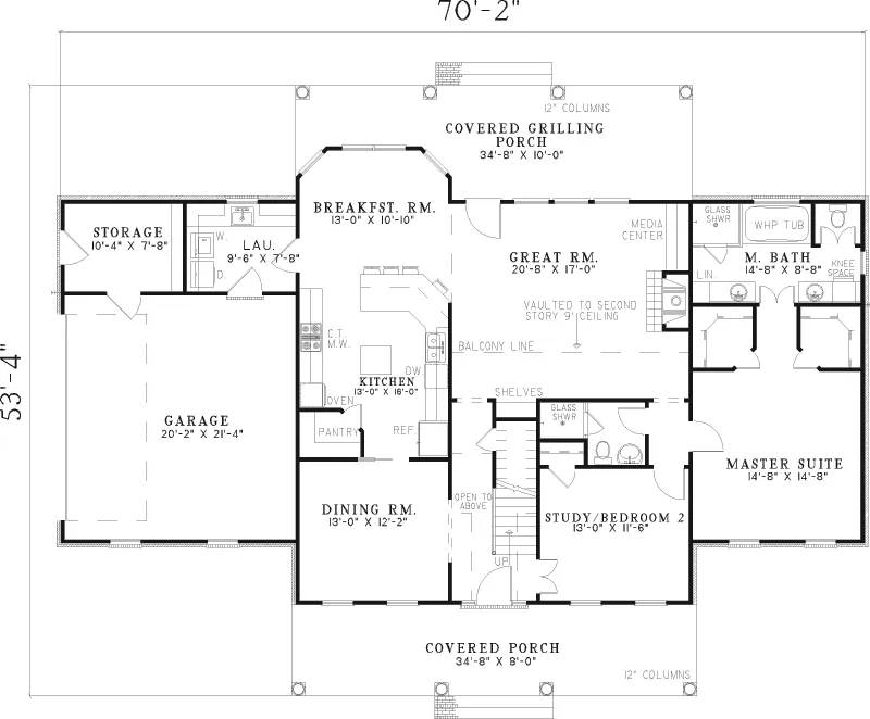 Traditional Home Plan First Floor 055D-0212