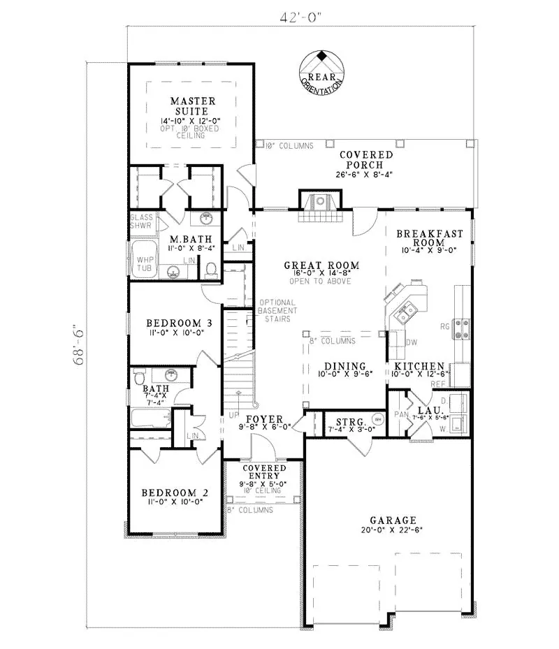 Craftsman House Plan First Floor - Moraine Rustic Craftsman Home 055D-0257 - Shop House Plans and More