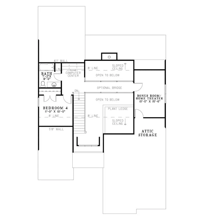 Craftsman House Plan Second Floor - Moraine Rustic Craftsman Home 055D-0257 - Shop House Plans and More