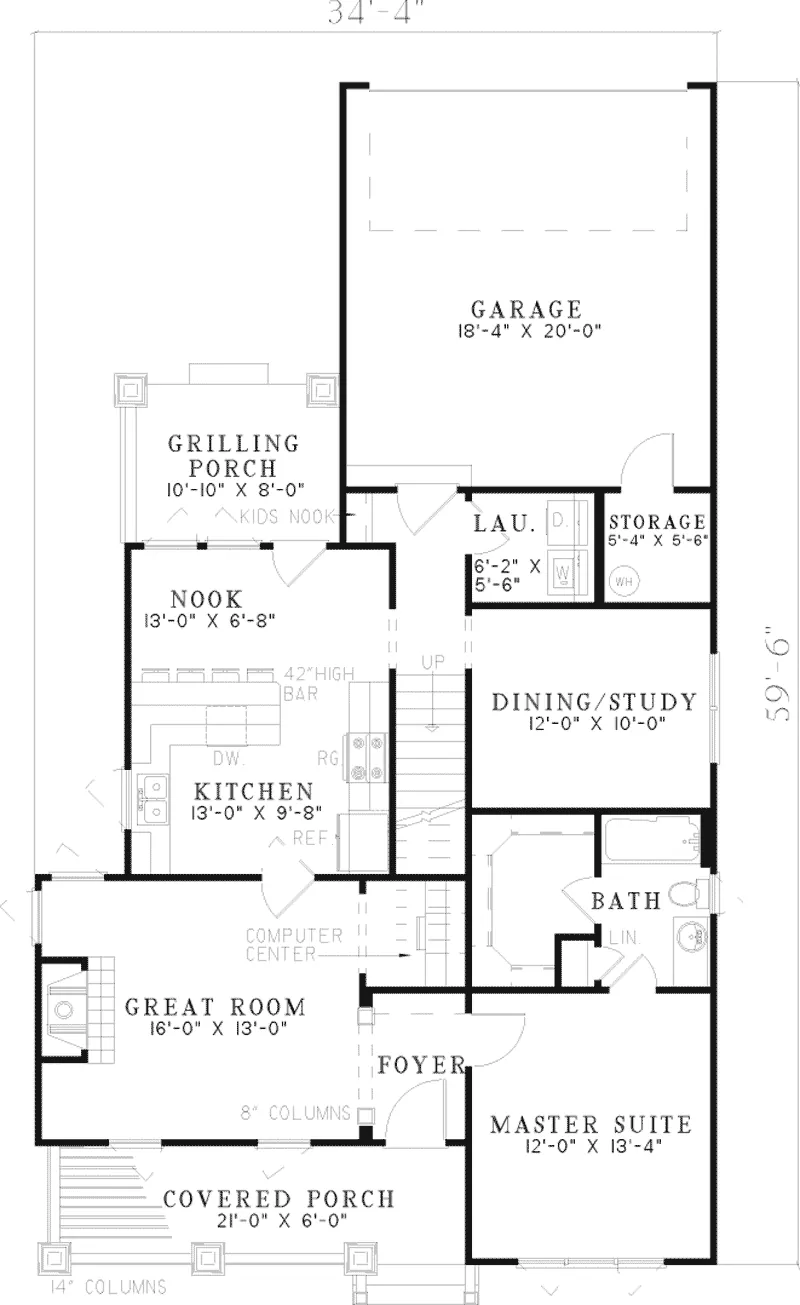 Traditional House Plan First Floor - Morena Peak Rustic Country Home 055D-0259 - Shop House Plans and More