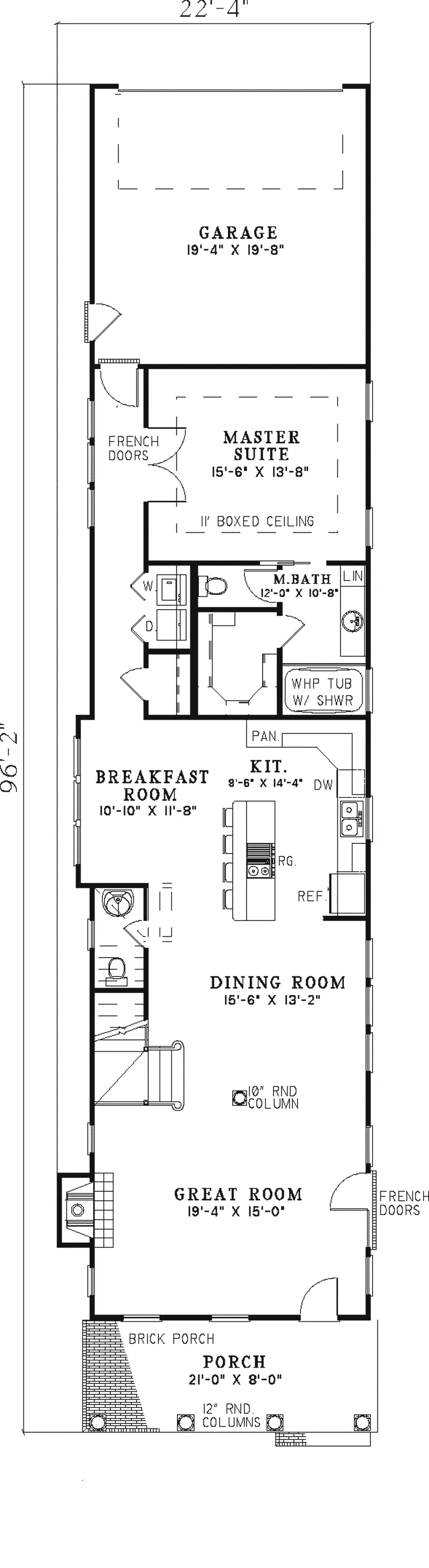 Southern House Plan First Floor - Sparkling Lake Plantation Home 055D-0277 - Shop House Plans and More