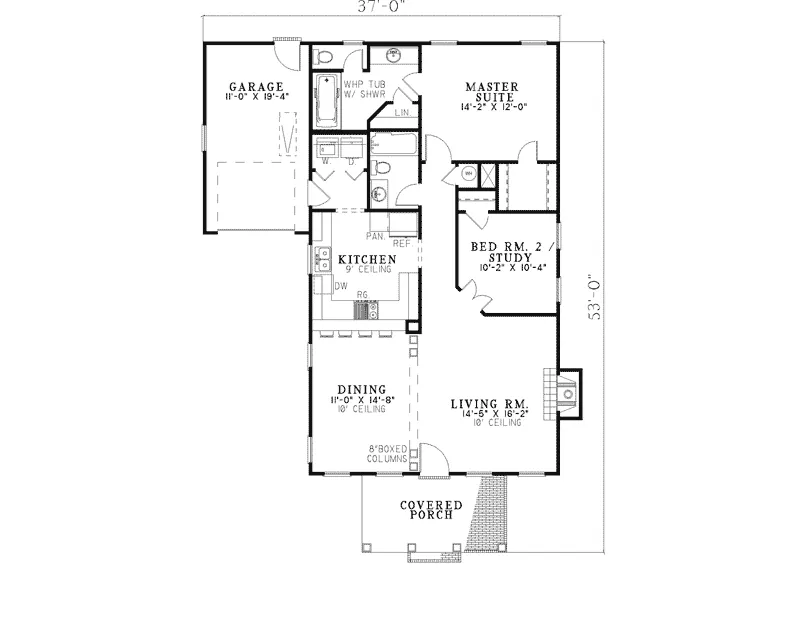 Neoclassical House Plan First Floor - Whitney Pointe Colonial Home 055D-0278 - Shop House Plans and More