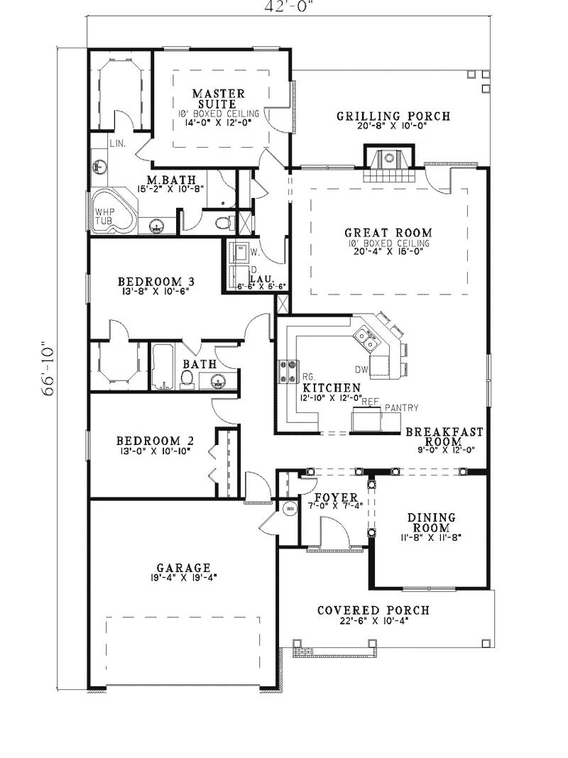 Traditional House Plan First Floor - Kingsbury Narrow Lot Home 055D-0280 - Search House Plans and More