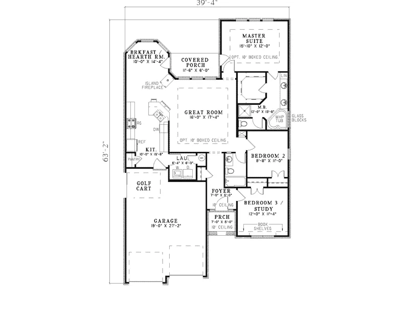 Traditional House Plan First Floor - Britton Ranch Home 055D-0288 - Search House Plans and More