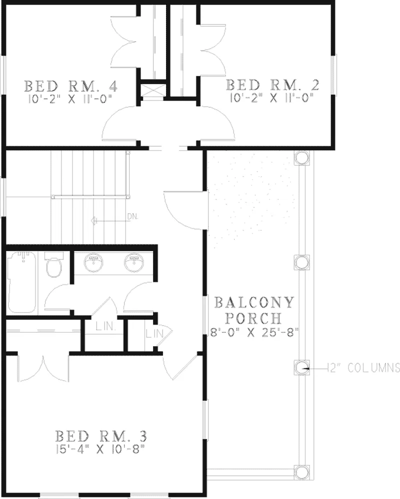 Farmhouse Plan Second Floor - Dothan Ridge Country Farmhouse 055D-0307 - Search House Plans and More