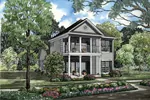Colonial House Plan Front Image - Josyln Narrow Lot Home 055D-0310 - Search House Plans and More