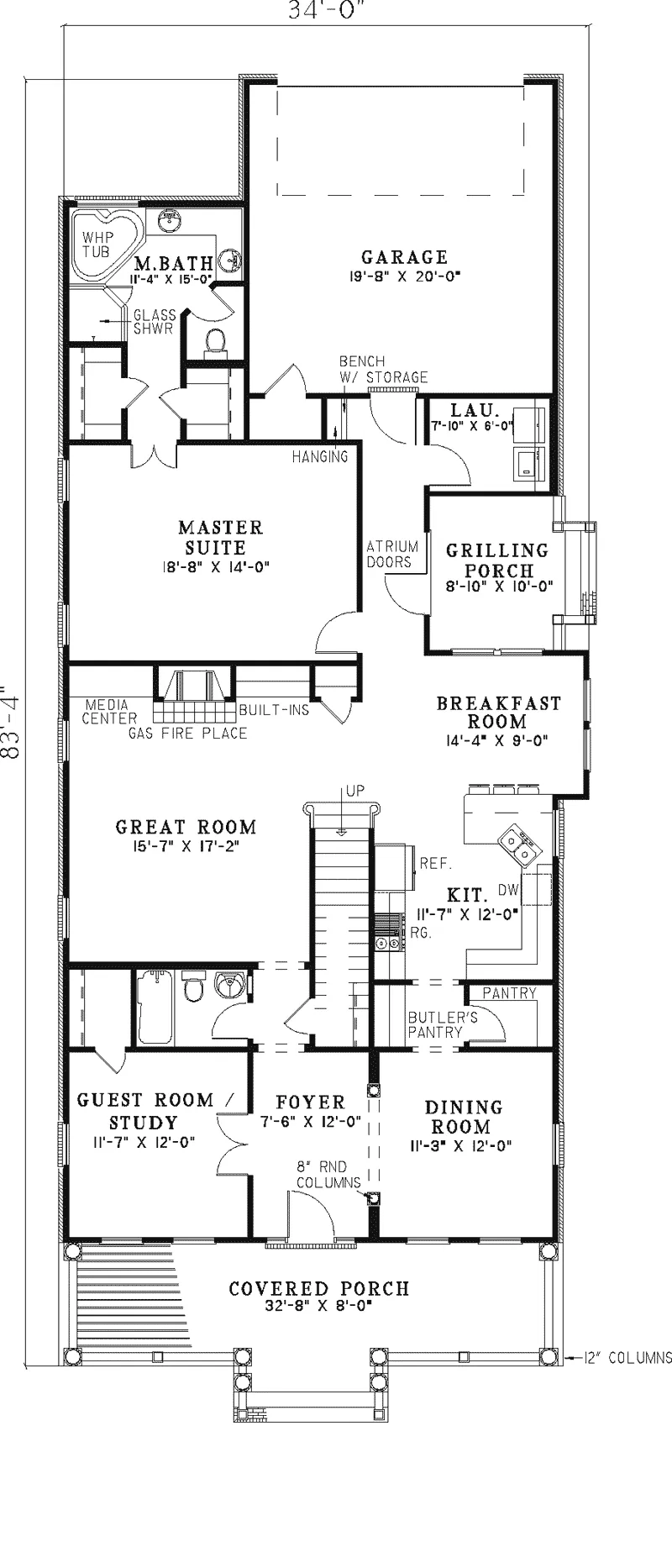 Cape Cod & New England House Plan First Floor - Cobbler Place Country Home 055D-0325 - Search House Plans and More