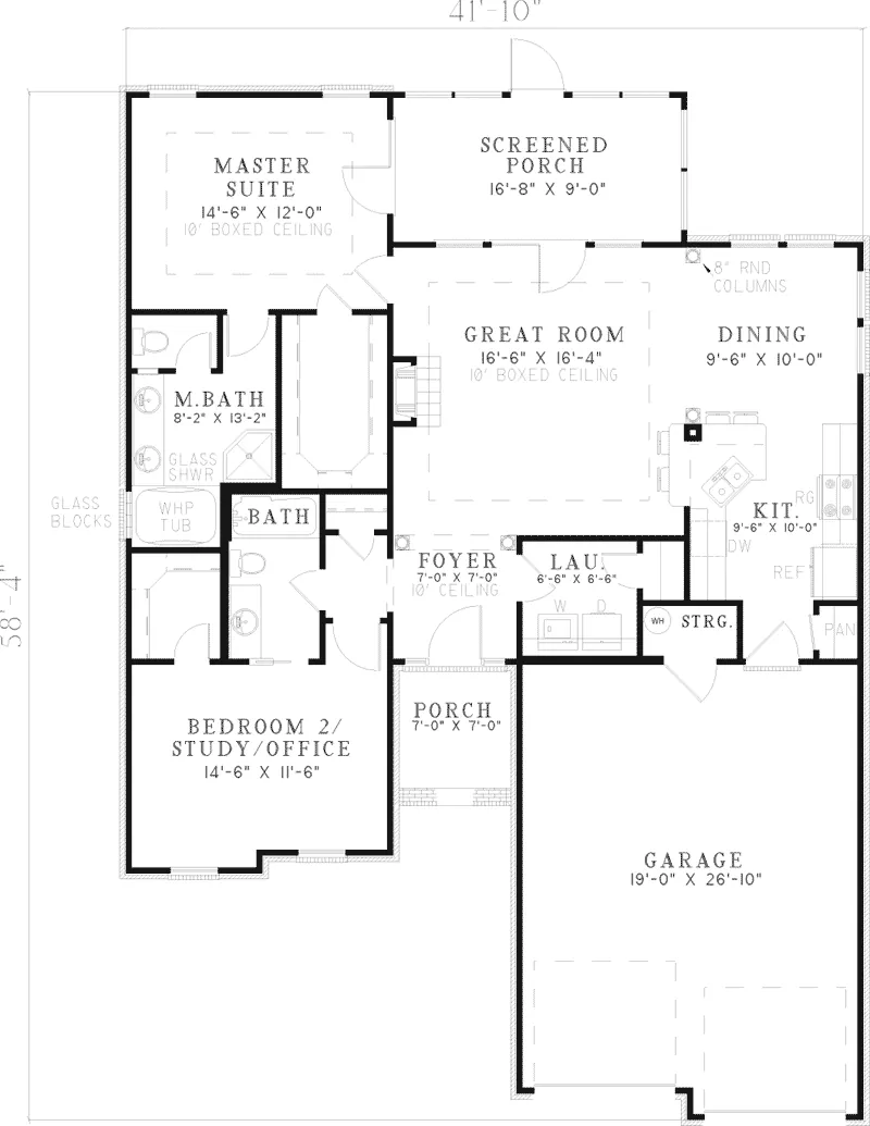 Country House Plan First Floor - Dothan Ranch Home 055D-0356 - Search House Plans and More