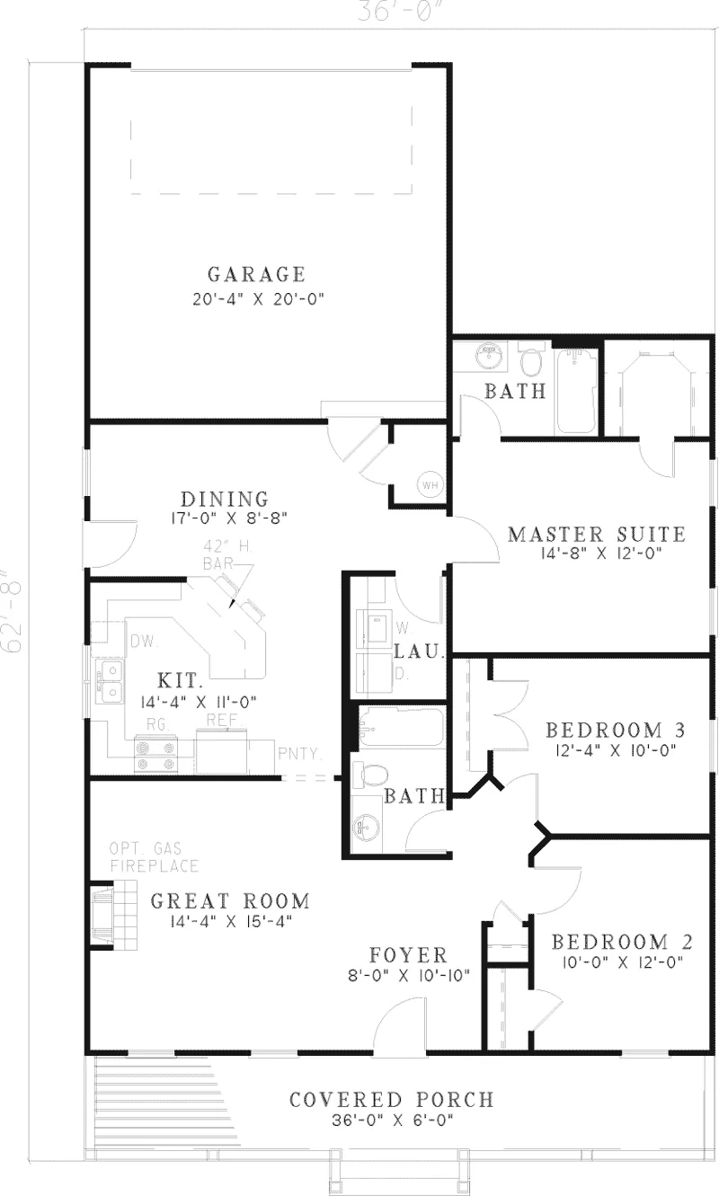 Country House Plan First Floor - Hawthorne Ridge Ranch Home 055D-0422 - Search House Plans and More