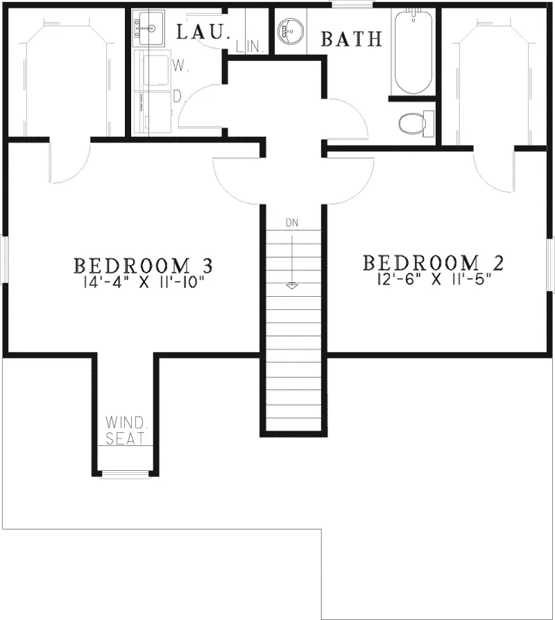 Traditional House Plan Second Floor - Cristo Narrow Lot Home 055D-0439 - Search House Plans and More