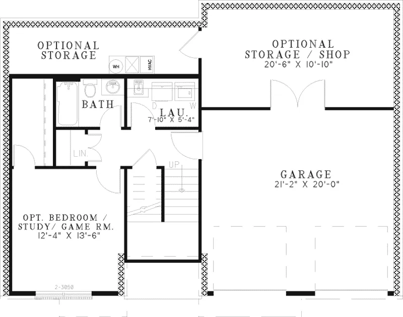 Traditional House Plan Lower Level Floor - Gatesworth Country Home 055D-0448 - Search House Plans and More