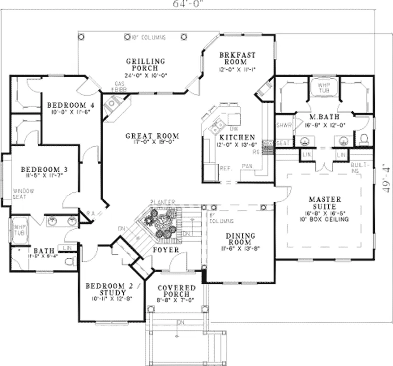 Shingle House Plan First Floor - Baskin Farm Split-Level Home 055D-0450 - Search House Plans and More