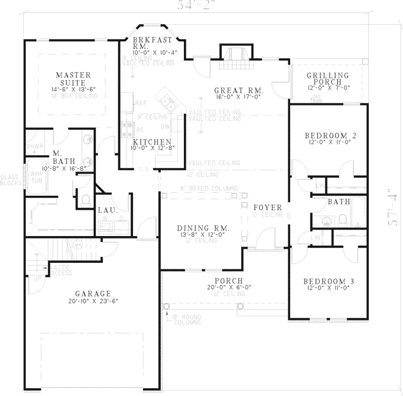 Country House Plan First Floor - Fontbonne Park Country Home 055D-0457 - Search House Plans and More