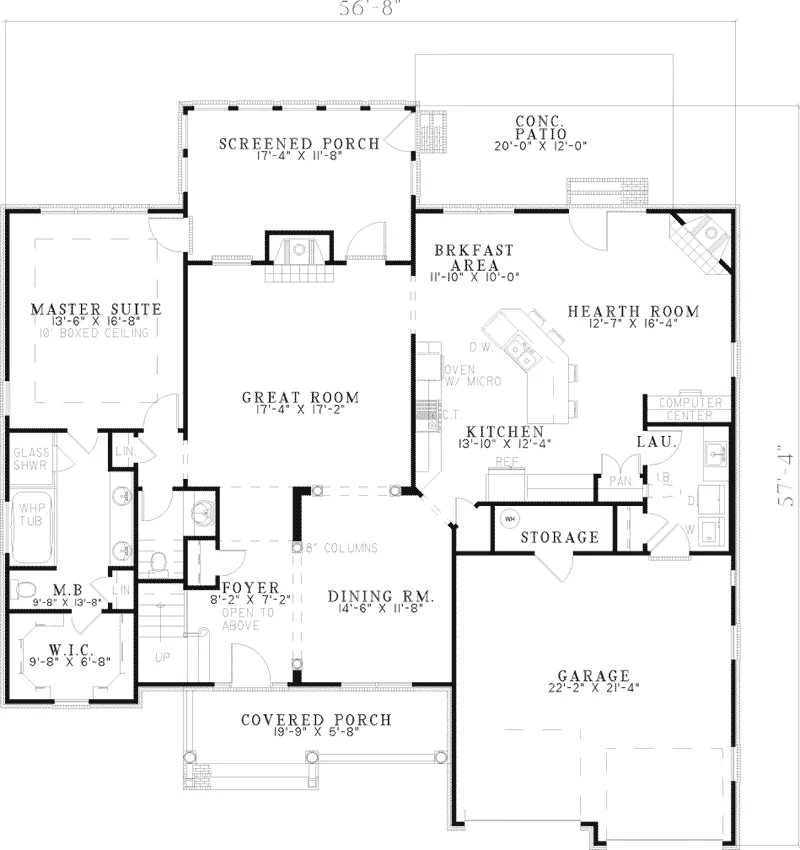 Country House Plan First Floor - Ambrosia Country Home 055D-0469 - Search House Plans and More