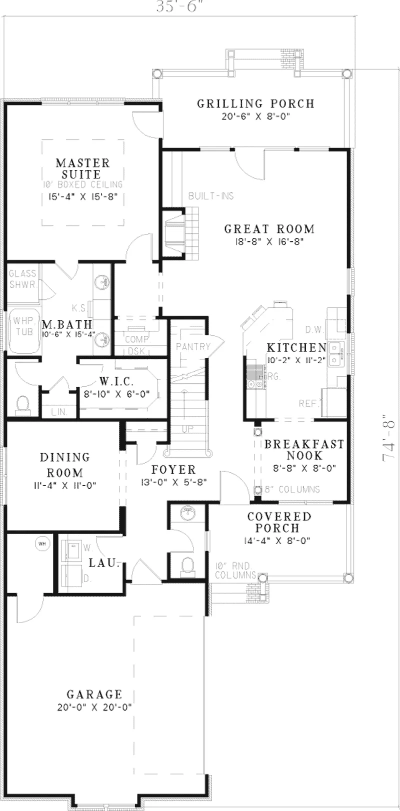 Country House Plan First Floor - Drennan Country Home 055D-0480 - Search House Plans and More