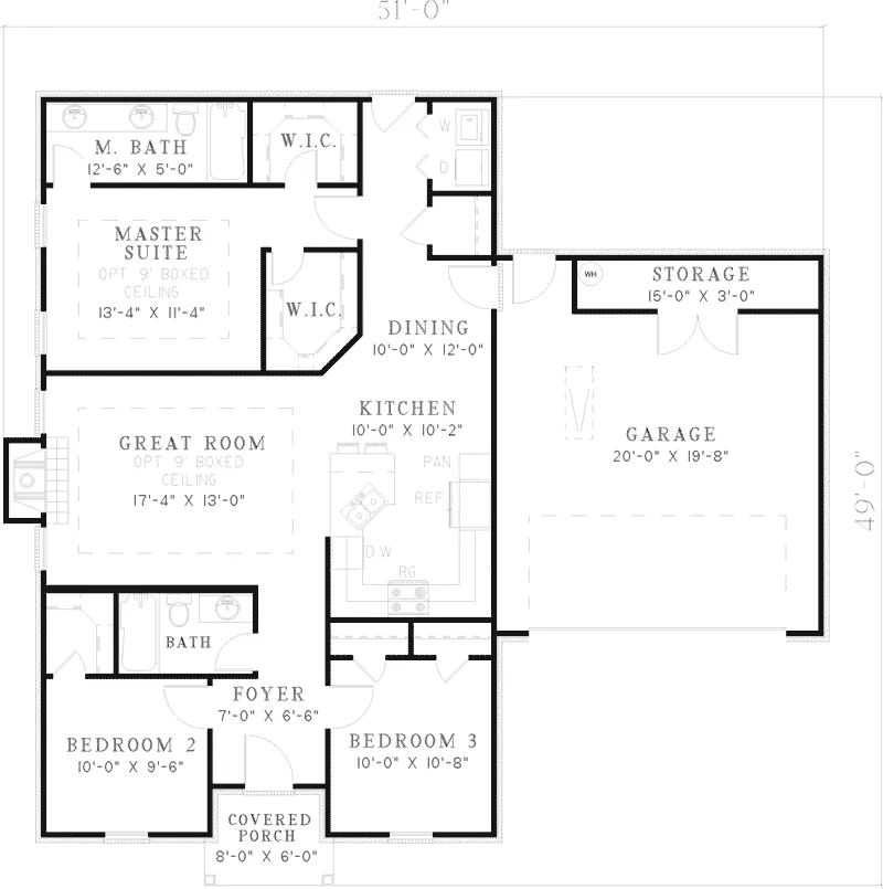 Traditional House Plan First Floor - Claude Traditional Home 055D-0484 - Search House Plans and More