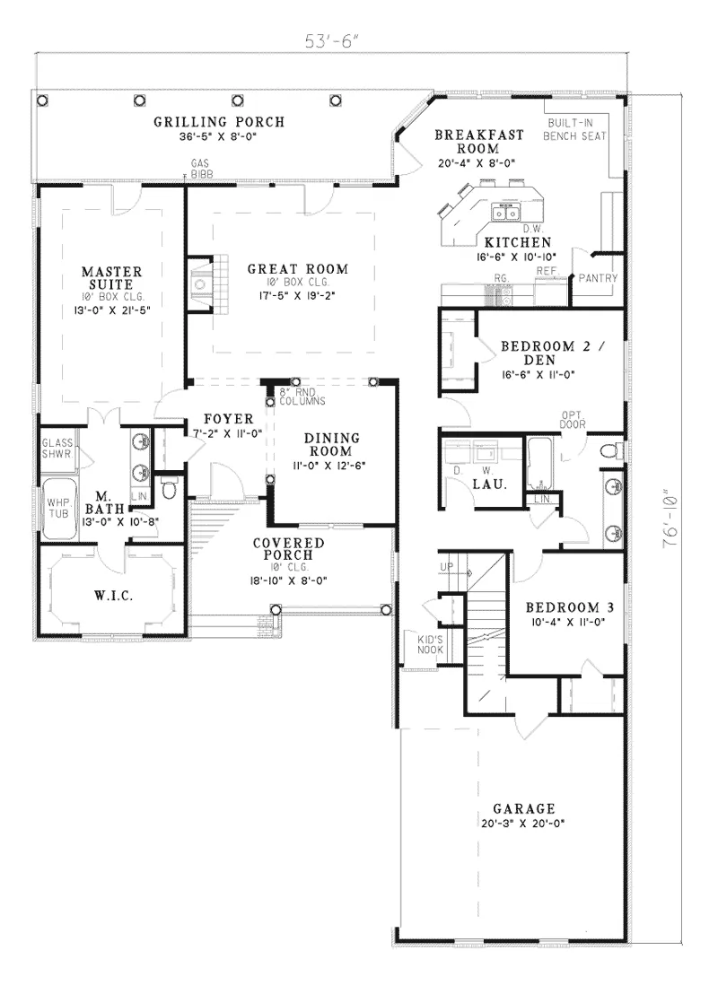 Traditional House Plan First Floor - Debasio Traditional Home 055D-0486 - Search House Plans and More