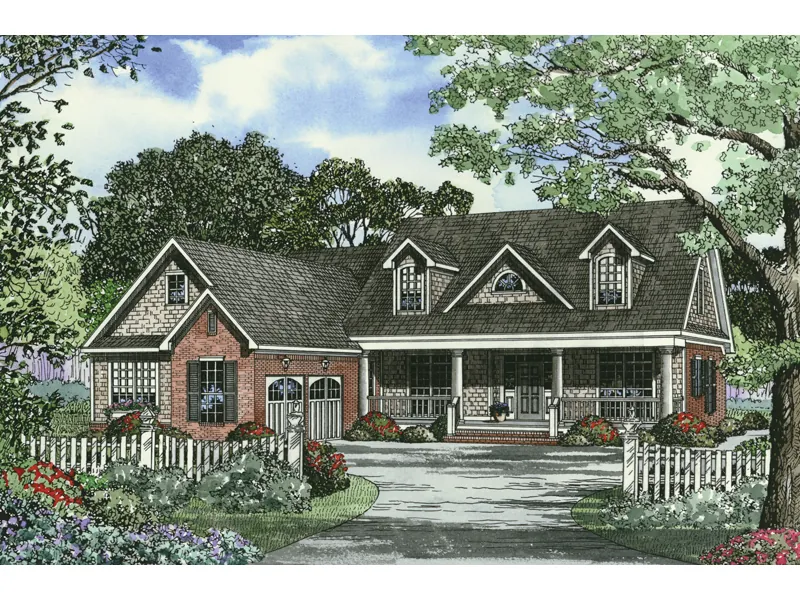 Craftsman House Plan Front Image - Conte Cape Cod Country Home 055D-0489 - Search House Plans and More