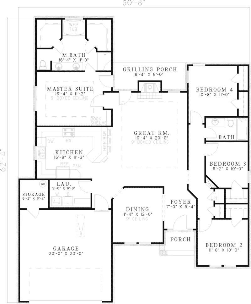 Contemporary House Plan First Floor - Colona Ranch Home 055D-0490 - Search House Plans and More
