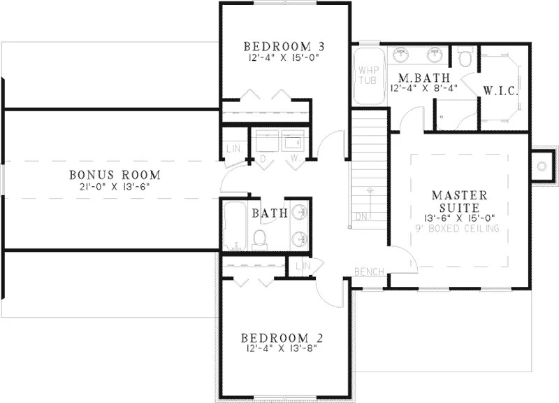 Southern House Plan Second Floor - Depalma Country Style Home 055D-0508 - Search House Plans and More