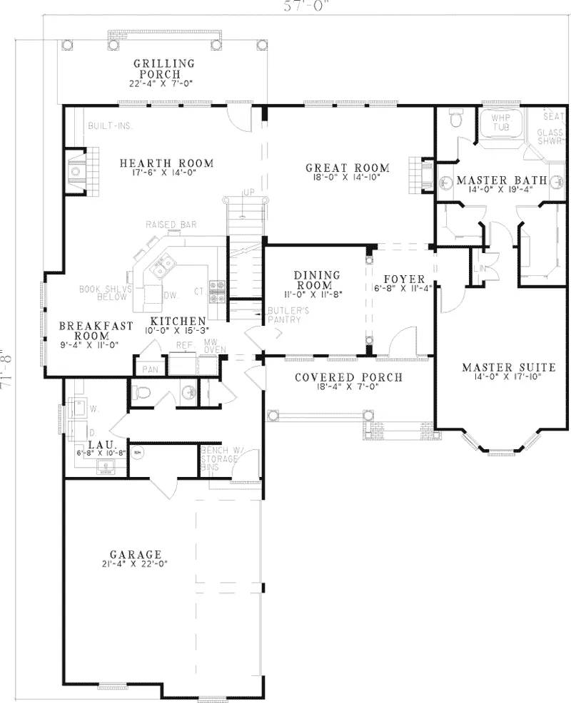 Country House Plan First Floor - Geranium Country Style Home 055D-0511 - Search House Plans and More