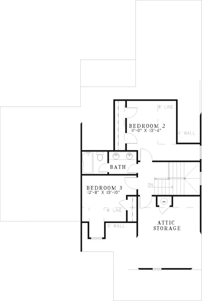 Tudor House Plan Second Floor - Sandwell Tudor Country Home 055D-0522 - Shop House Plans and More