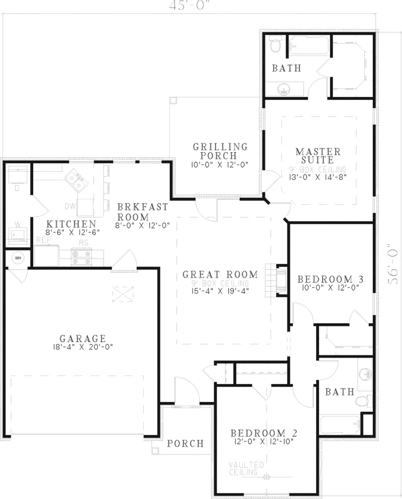 Contemporary House Plan First Floor - Keegan Bluff Ranch Home 055D-0529 - Search House Plans and More