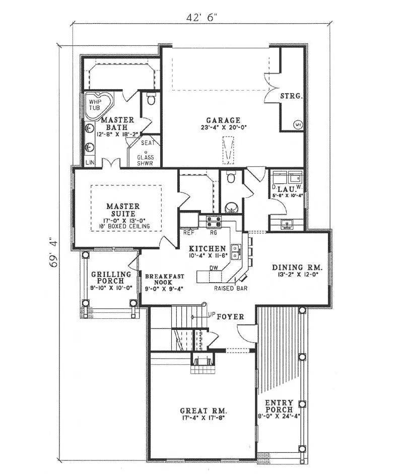 Southern House Plan First Floor - Spring Place Southern Home 055D-0536 - Shop House Plans and More