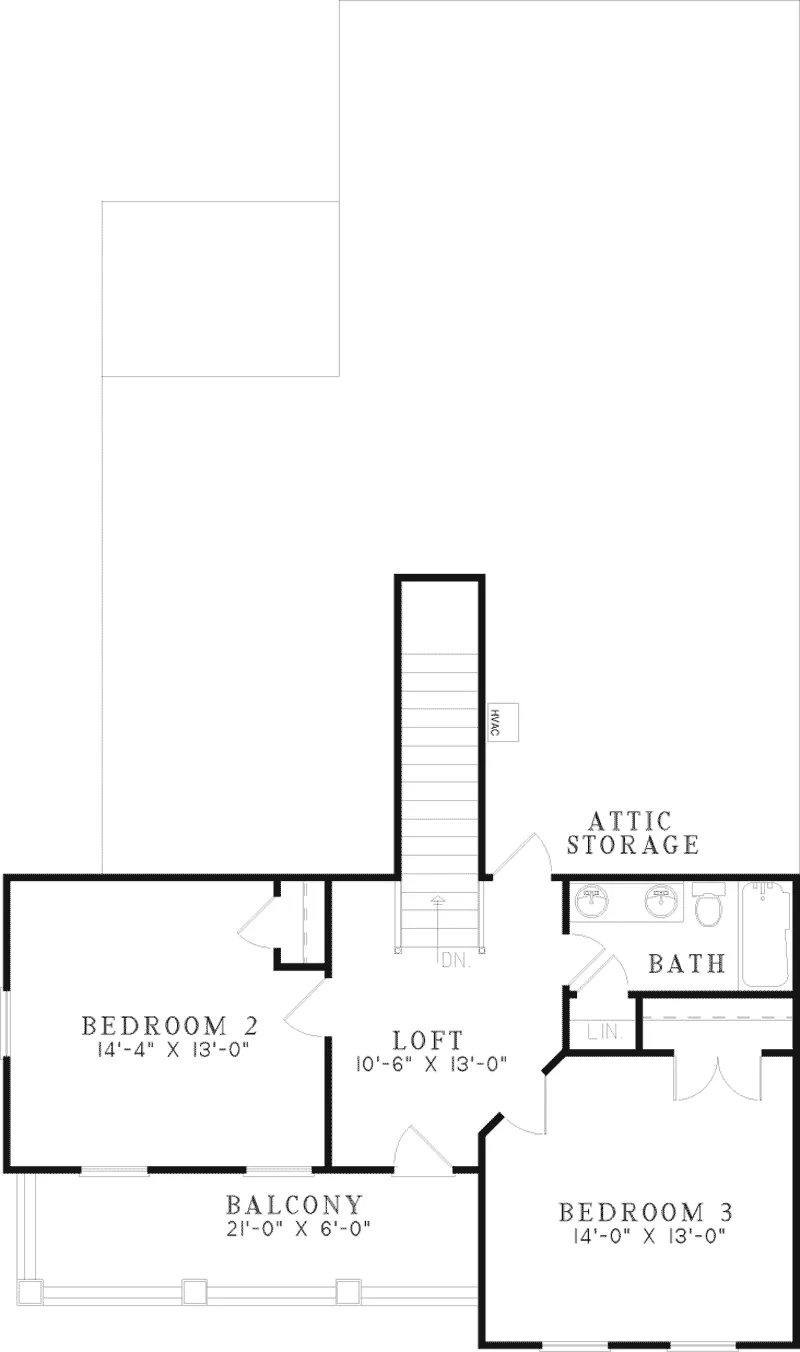 Southern House Plan Second Floor - Melody Southern Plantation Home 055D-0539 - Shop House Plans and More
