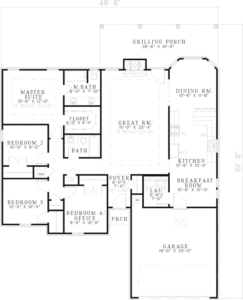 European House Plan First Floor - Hatton Woods Ranch Home 055D-0542 - Search House Plans and More