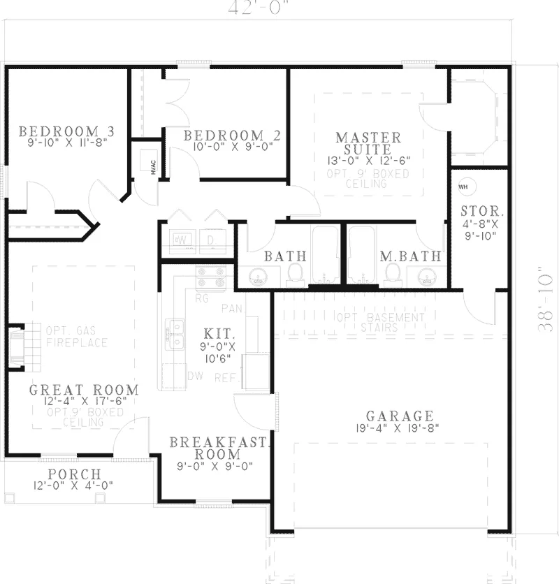 Traditional House Plan First Floor - Welwyn Run Ranch Home 055D-0558 - Shop House Plans and More