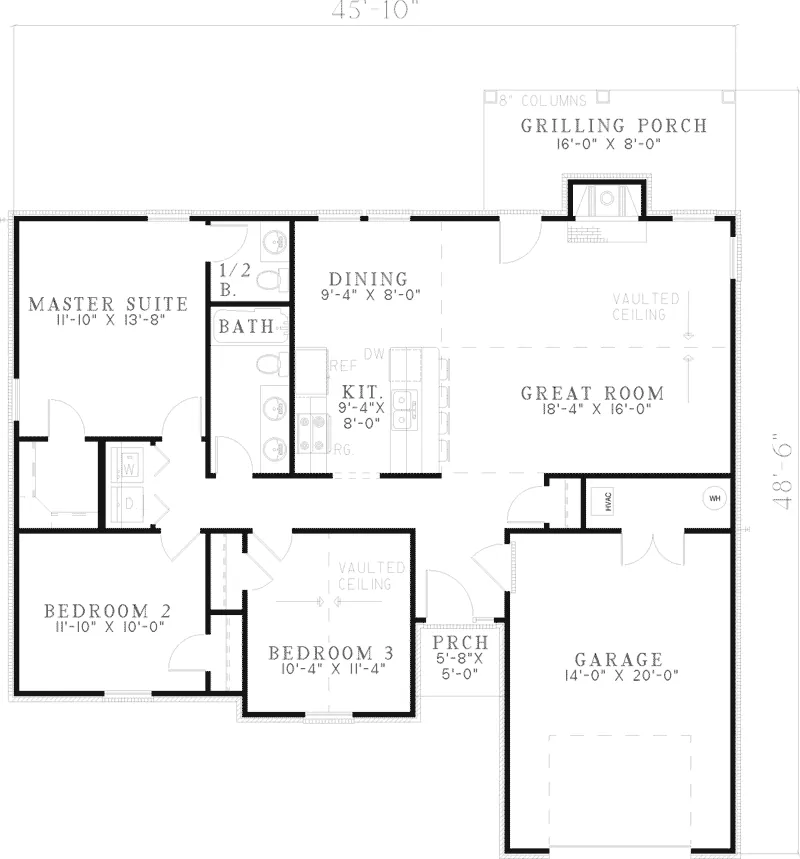 Ranch House Plan First Floor - Weatherby Ranch Style Home 055D-0564 - Shop House Plans and More