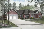 Ranch House Plan Front Image - Boudoures Ranch Home 055D-0585 - Search House Plans and More