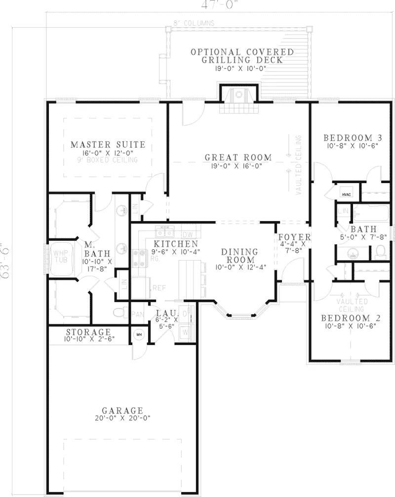 Ranch House Plan First Floor - Firewood Traditional Ranch Home 055D-0593 - Search House Plans and More