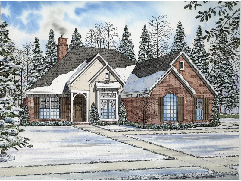English Cottage House Plan Front Image - Ravensbrook English Ranch Home 055D-0596 - Shop House Plans and More